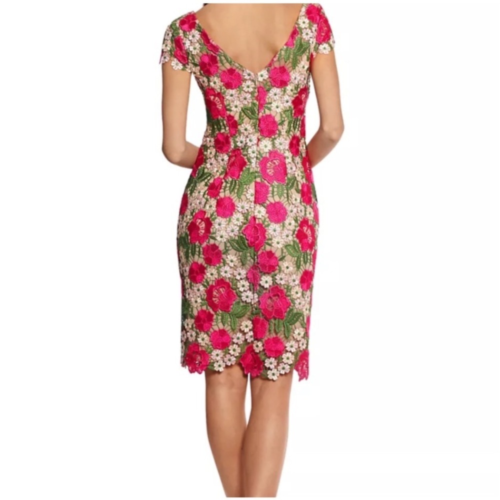 Xscape Floral Embroidered Sheath Dress Size 8 Lace wedding cocktail Formal - Picture 7 of 13
